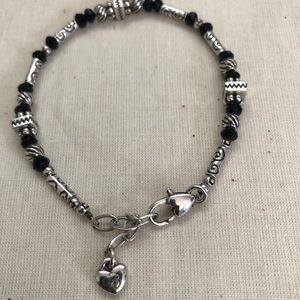 Delicate Silver and Black Brighton Bracelet